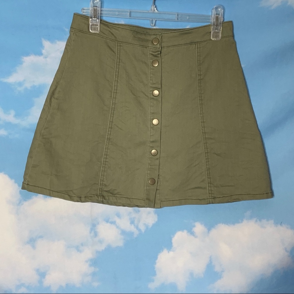Blue Rein- Green Button Up Miniskirt size 9